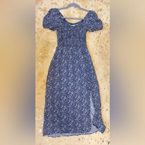 Hollister Navy Floral Midi Dress S